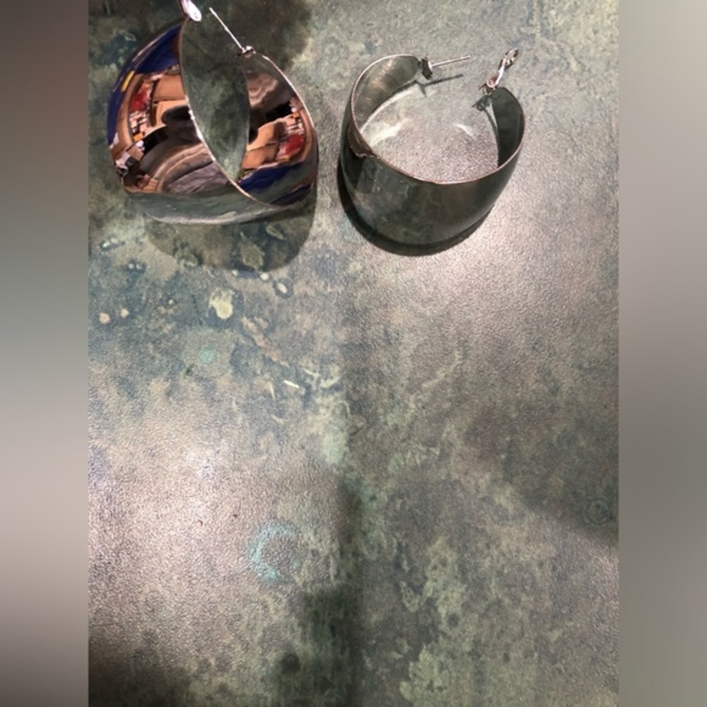 Natasha couture Oversized silver plated hollow half moon earrings new - Picture 6 of 16